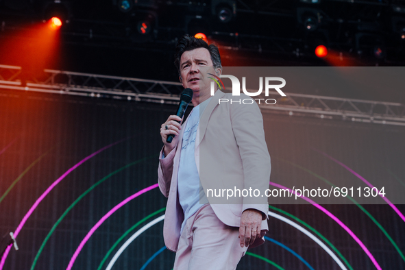 Rick Astley performs at Latitude Festival 2021, The UK's first major festival since the start of the Coronavirus Pandemic 