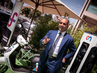IInauguration of the Charge and Share pilot project, an integrated and multimedia electric mobility hub. Alessandro Di Meo, managing directo...