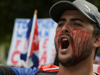 Hundred of cubans across the country gathering at Lafayette Park to demand President Biden provide humanitarian help and military interventi...