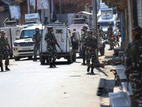 Cordon and search operation CASO Launched by Indian Army, JK Police and CRPF in Sopore after Firing shots were heard according to Local Medi...