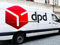 DPD van is seen in Vilnius, Lithuania on July 27, 2021. (