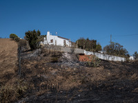 A large fire in the Algarve area has caused several residents to lose their homes. August 17, 2021; Castro Marim, Portugal. (