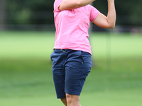 Angela Stanford of Texas follows her drive down the fairway toward the 17th green during the third round of the Marathon LPGA Classic golf t...