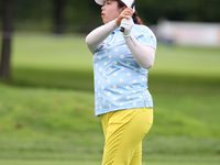 Shanshan Feng of Guangzhou, China follows her shot on the fairway toward the 17th green during the third round of the Marathon LPGA Classic...