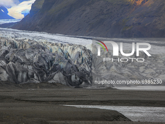 Glacial tongue in the Skaftafell preservation area in rfi, southeast Iceland on Thursday August 12, 2021. Originally known as Skaftafell Nat...