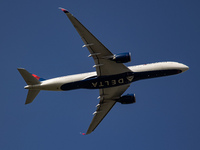 Delta Air Lines Airbus A330neo or A330-900 aircraft with neo engine option of the European plane manufacturer, as seen departing from Amster...