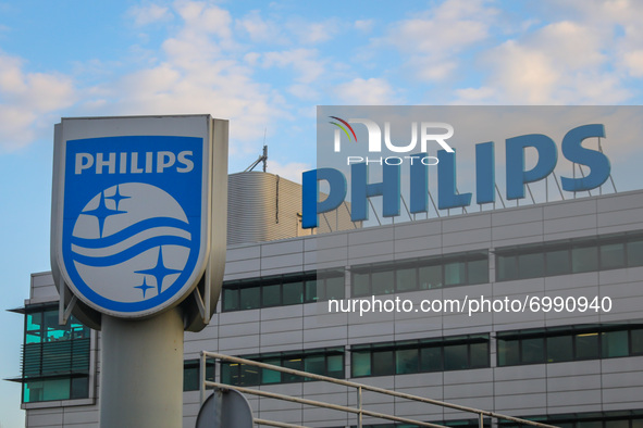 Philips office building in Warsaw, Poland on July 29, 2021.  
