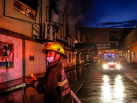 Fire responders in various cities responds on a 4th alarm fire hits in grocery store in Antipolo City, Philippines on morning of August 25,...