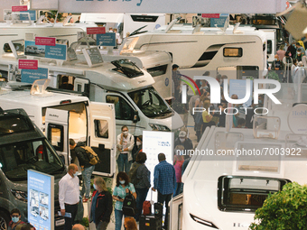 general view at the 'Caravan Salon Duesseldorf' expo at the fair grounds  in Duesseldorf, Germany on August 28, 2021 (