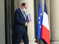 French Prime Minister Jean Castex leaves The Elysee Presidential Palace after the Council of Ministers - September 8, 2021, Paris  (