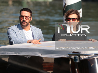 Jeremy Piven and Emile Hirsh during the 78th Venice International Film Festival on September 11, 2021 in Venice, Italy. (
