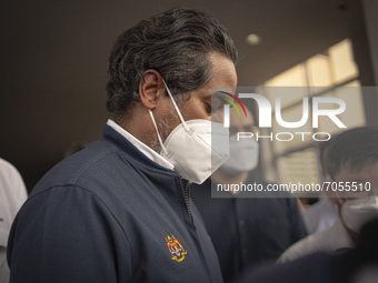 Malaysian Health Minister Khairy Jamaluddin seen at Penang Hospital in his first official working visit on 11 September 2021 ,after being ap...