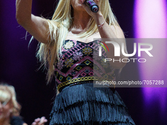 the singer Natalia Rodríguez Gallego performs during the concert at FEMA, in Madrid, September 11, 2021 spain (