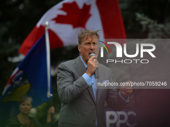 Maxime Bernier, leader of the People's Party of Canada, meets with his supporters at an election rally in Borden Park, Edmonton, AB.
On Satu...