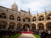 A general view of the Jerónimos Monastery at the funeral ceremony, on September 12, 2021 in Belem, Lisbon, Portugal.
Jorge Sampaio, 81 years...