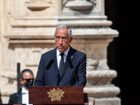 The President of the Republic, Marcelo Rebelo de Sousa speaks at the funeral ceremony, on September 12, 2021 in Belem, Lisbon, Portugal.
Jor...