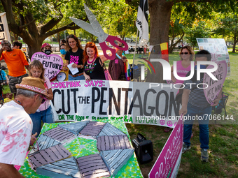 at an event marking the launch of a campaign by CODEPINK to cut the Pentagon’s budget and military spending and use those funds for healthca...