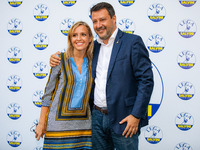 Matteo Salvini and Silvia Sardone attends “Milano Pronta Per Il Futuro” Lega press conference at Palazzo delle Stelline on September 07, 202...