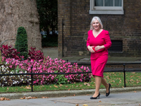 LONDON, UNITED KINGDOM - SEPTEMBER 15, 2021: Nadine Dorries arrives in Downing Street as British Prime Minister Boris Johnson is conducting...