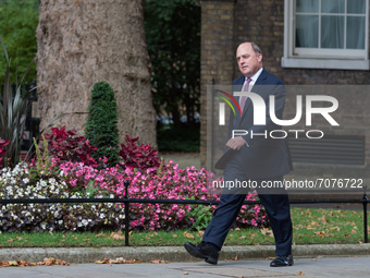LONDON, UNITED KINGDOM - SEPTEMBER 15, 2021: Secretary of State for Defence Ben Wallace arrives in Downing Street as British Prime Minister...