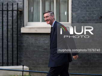 LONDON, UNITED KINGDOM - SEPTEMBER 15, 2021: Lord President of the Council and Leader of the House of Commons Jacob Rees-Mogg arrives in Dow...