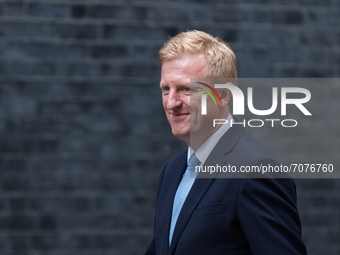 LONDON, UNITED KINGDOM - SEPTEMBER 15, 2021: Oliver Dowden arrives in Downing Street as British Prime Minister Boris Johnson is conducting a...