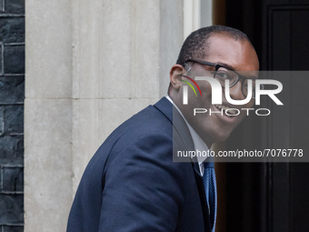 LONDON, UNITED KINGDOM - SEPTEMBER 15, 2021: Secretary of State for Business, Energy and Industrial Strategy Kwasi Kwarteng arrives at 10 Do...