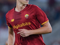 Riccardo Calafiori of AS Roma during the UEFA Conference League group C match between AS Roma and AS Roma at Stadio Olimpico, Rome, Italy on...