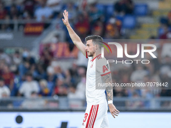 Graham Carey of CSKA Sofia celebrates after scoring first goal during the UEFA Conference League group C match between AS Roma and AS Roma a...