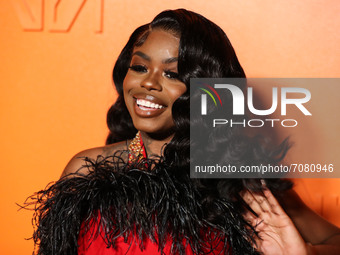 BEVERLY HILLS, LOS ANGELES, CALIFORNIA, USA - SEPTEMBER 16: Singer Dreezy arrives at the MARCELL VON BERLIN Spring/Summer 2021 Runway Fashio...