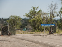 Shyrokyne signal in the border of the ukrainian army with the DPR army close to the village of Shyrokyne, Ukraine. (Photo by Celestino Arce/...