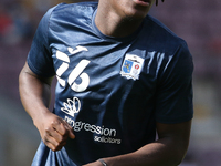 Dimitri Sea of Barrow warms up during the Sky Bet League 2 match between Bradford City and Barrow at the Coral Windows Stadium, Bradford on...