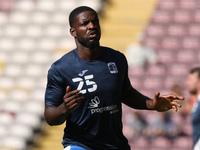 Festus Arthur of Barrow warms up during the Sky Bet League 2 match between Bradford City and Barrow at the Coral Windows Stadium, Bradford o...