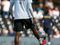 Fulham squad warms up during the Sky Bet Championship match between Fulham and Reading at Craven Cottage, London on Saturday 18th September...