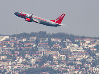 Jet2 Boeing 737-800 aircraft as seen departing and flying from the Greek airport of Thessaloniki International, Makedonia SKG LGTS. Jet2.com...