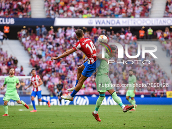 Marcos Llorente and Alex Berenguer during La Liga match between Atletico de Madrid and Athletic Club at Wanda Metropolitano on September 18,...