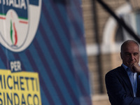 The candidate for mayor of Rome Enrico Michetti during the  Demonstration Italy of redemption, the party Fratelli d'Italia on the occasion o...