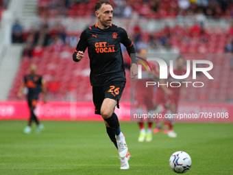  Blackpool's Richard Keogh  during the Sky Bet Championship match between Middlesbrough and Blackpool at the Riverside Stadium, Middlesbroug...