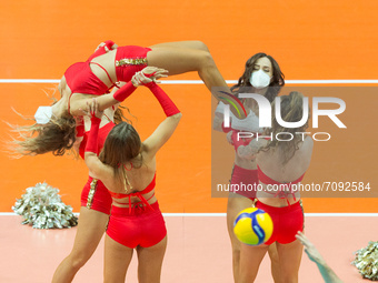 Cheerleaders Flex Sopot during the CEV Eurovolley 2021 match between Poland v Slovenia, in Katowice, Poland, on September 18, 2021. (