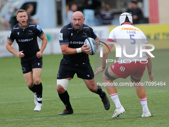    Carl Fearns of Newcastle Falcons in action during the Gallagher Premiership match between Newcastle Falcons and Harlequins at Kingston Pa...