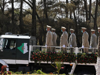 Funeral procession for former President Abdelaziz Bouteflika upon his arrival at El-Alia cemetery in the capital Algiers on September 19, 20...