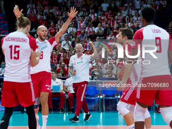 Trener Vital Heynen during the CEV Eurovolley 2021 match between Poland v Serbia, in Katowice, Poland, on September 19, 2021. (