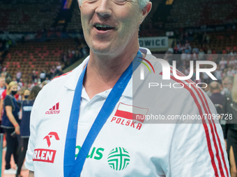 Trener Vital Heynen during the Medal ceremony for the CEV Eurovolley 2021, in Katowice, Poland, on September 19, 2021. (