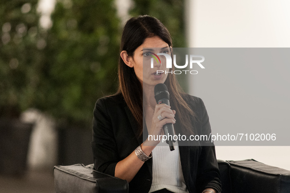 Virginia Raggi during the press conference for the presentation of the redevelopment project of Piazza dei Cinquecento, in Rome, Italy, on S...
