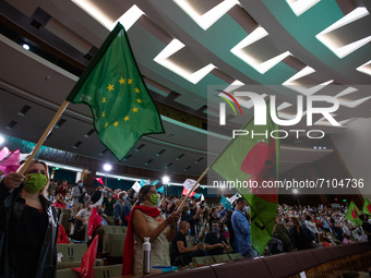 Supporters in the Aula magna to a political campaign to support Fernando Medina, on September 20, 2021 in Lisbon, Portugal.
Fernando Medina...