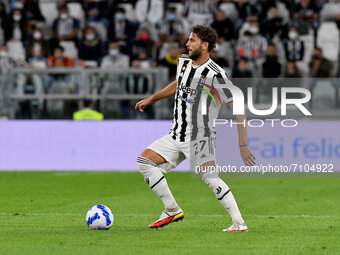 Manuel Locatelli of Juventus FC in action during the Serie A 2021/22 match between Juventus FC and AC Milan at Allianz Stadium on September...