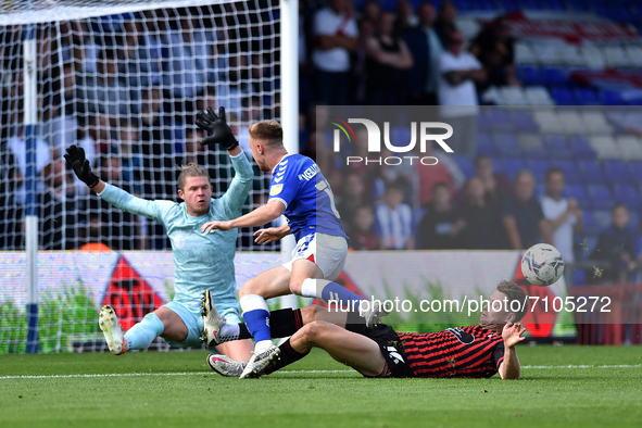 Oldham Athletic's Davis Keillor-Dunn shoots for goal during the Sky Bet League 2 match between Oldham Athletic and Hartlepool United at Boun...