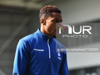  Oldham Athletic's Raphaël Diarra before the Sky Bet League 2 match between Oldham Athletic and Hartlepool United at Boundary Park, Oldham,...