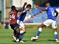  Oldham Athletic's Alan Sheehan  tussles with Olufela Olomola of Hartlepool United during the Sky Bet League 2 match between Oldham Athletic...