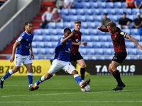  Oldham Athletic's Raphaël Diarra tussles with Nicky Featherstone of Hartlepool United  during the Sky Bet League 2 match between Oldham Ath...